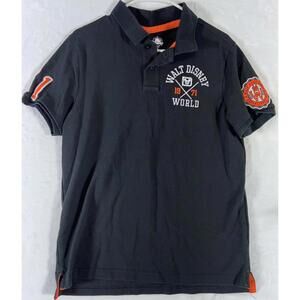 Disney World Resort 1971 Collegiate Polo Shirt Disney Parks Black Slim Fit L